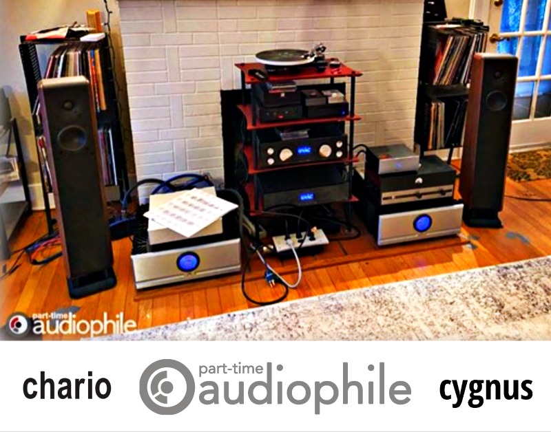 Chario Cygnus Review by Part Time Audiophile.  Reviewer system setup.